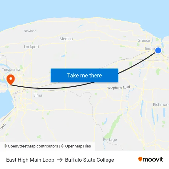East High Main Loop to Buffalo State College map