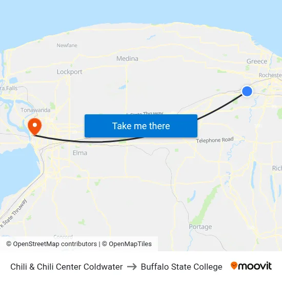 Chili & Chili Center Coldwater to Buffalo State College map
