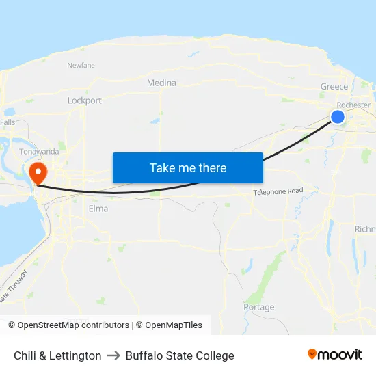 Chili & Lettington to Buffalo State College map