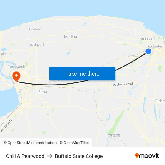 Chili & Pearwood to Buffalo State College map
