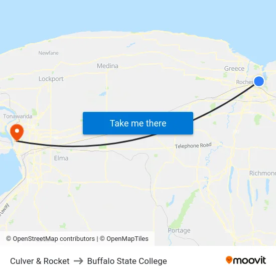 Culver & Rocket to Buffalo State College map