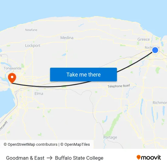 Goodman & East to Buffalo State College map