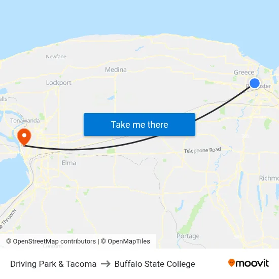 Driving Park & Tacoma to Buffalo State College map