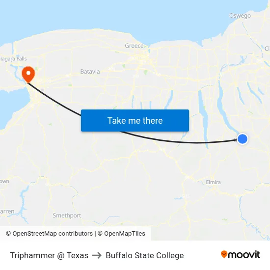 Triphammer @ Texas to Buffalo State College map