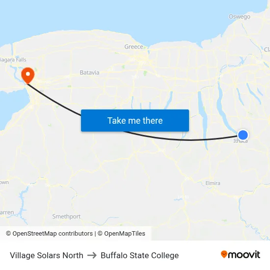 Village Solars North to Buffalo State College map