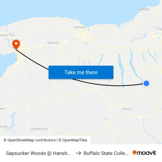 Sapsucker Woods @ Hanshaw to Buffalo State College map