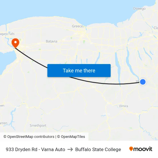 933 Dryden Rd - Varna Auto to Buffalo State College map