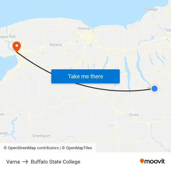Varna to Buffalo State College map