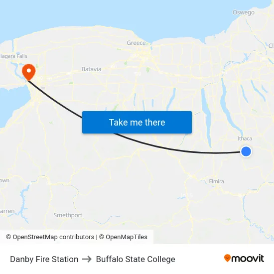 Danby Fire Station to Buffalo State College map