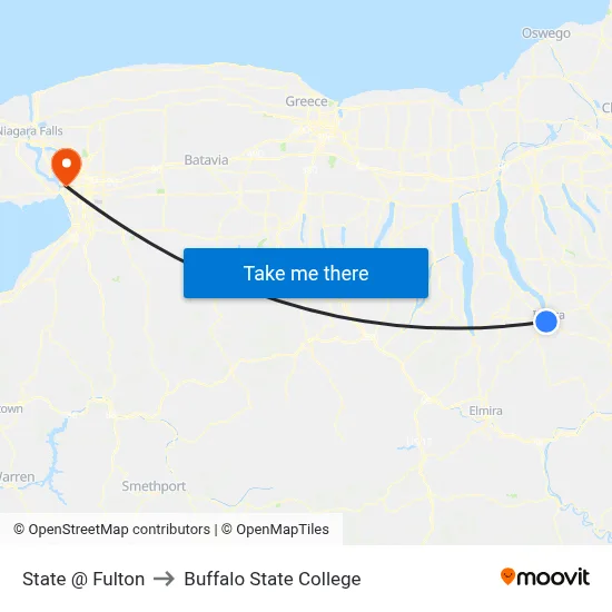 State @ Fulton to Buffalo State College map