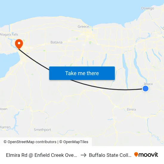 Elmira Rd @ Enfield Creek Overpass to Buffalo State College map