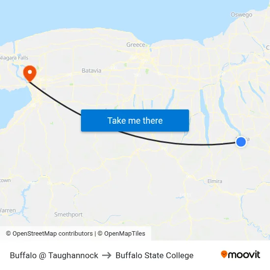 Buffalo @ Taughannock to Buffalo State College map