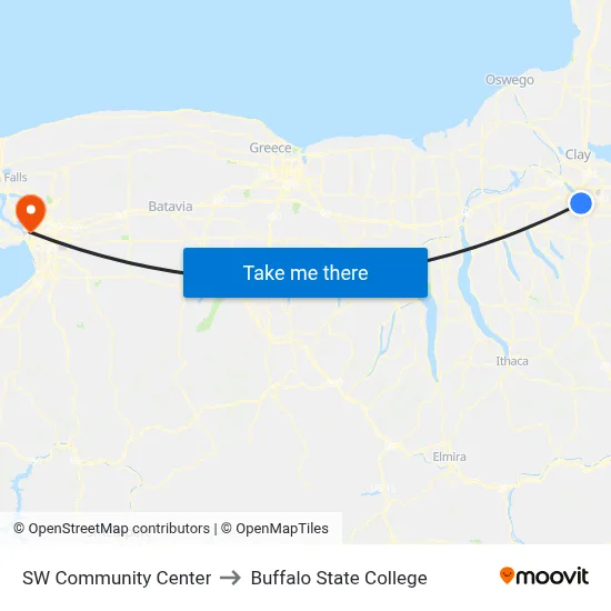 SW Community Center to Buffalo State College map