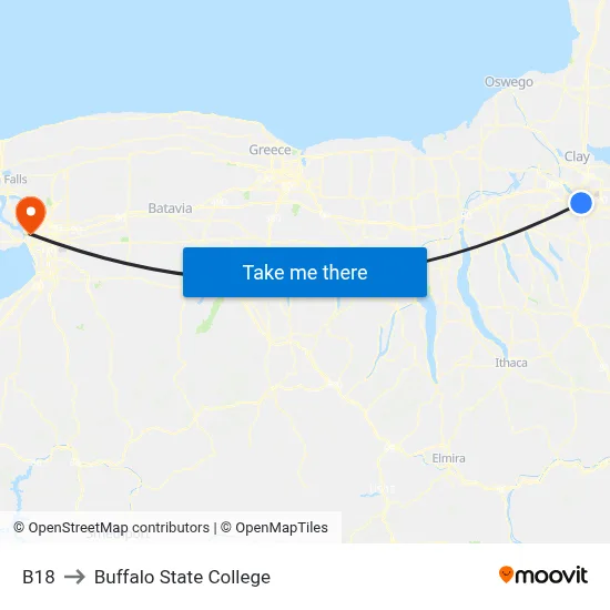 B18 to Buffalo State College map