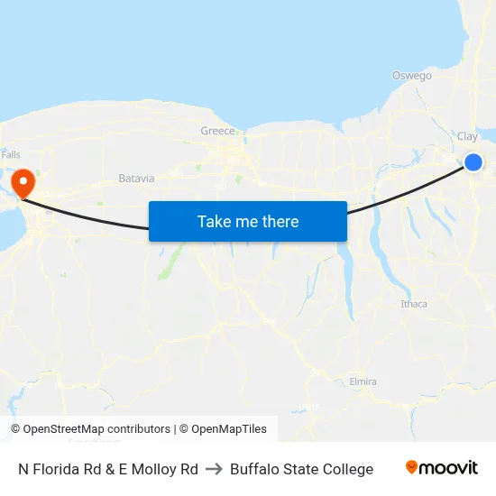 N Florida Rd & E Molloy Rd to Buffalo State College map