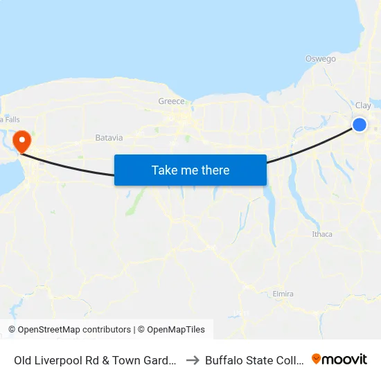 Old Liverpool Rd & Town Garden Dr to Buffalo State College map