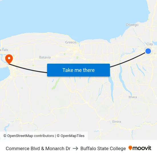Commerce Blvd & Monarch Dr to Buffalo State College map