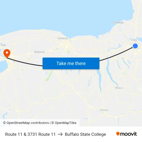 Route 11 & 3731 Route 11 to Buffalo State College map