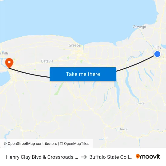 Henry Clay Blvd & Crossroads Park to Buffalo State College map