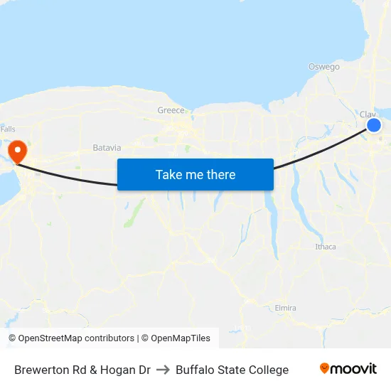 Brewerton Rd & Hogan Dr to Buffalo State College map