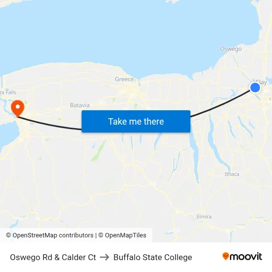 Oswego Rd & Calder Ct to Buffalo State College map
