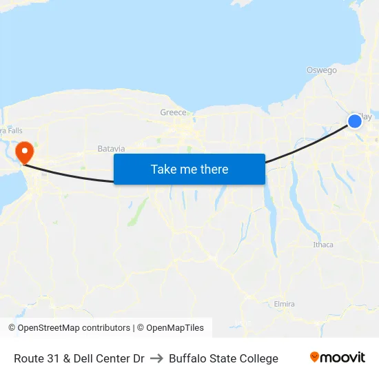 Route 31 & Dell Center Dr to Buffalo State College map