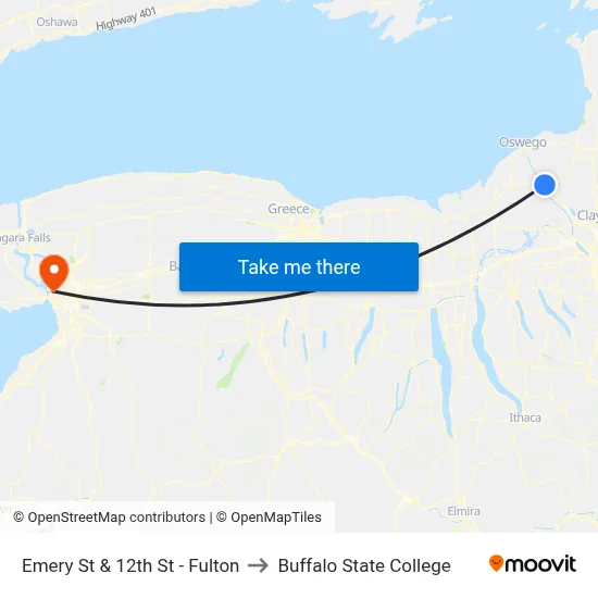 Emery St & 12th St - Fulton to Buffalo State College map