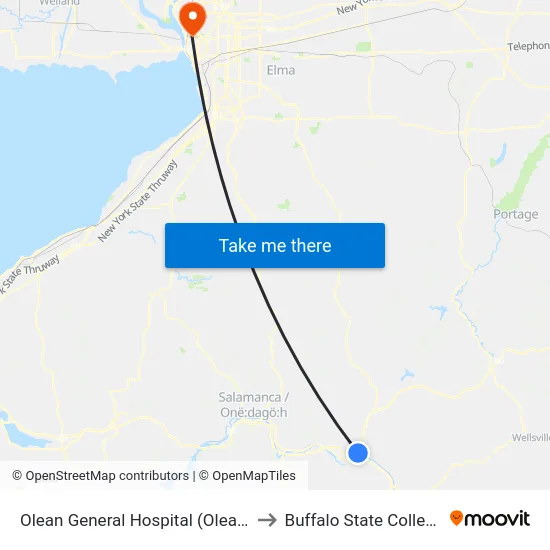 Olean General Hospital (Olean) to Buffalo State College map