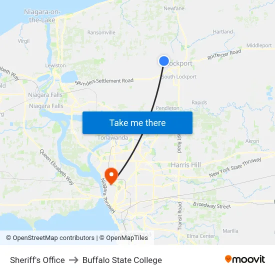 Sheriff's Office to Buffalo State College map