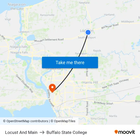 Locust And Main to Buffalo State College map