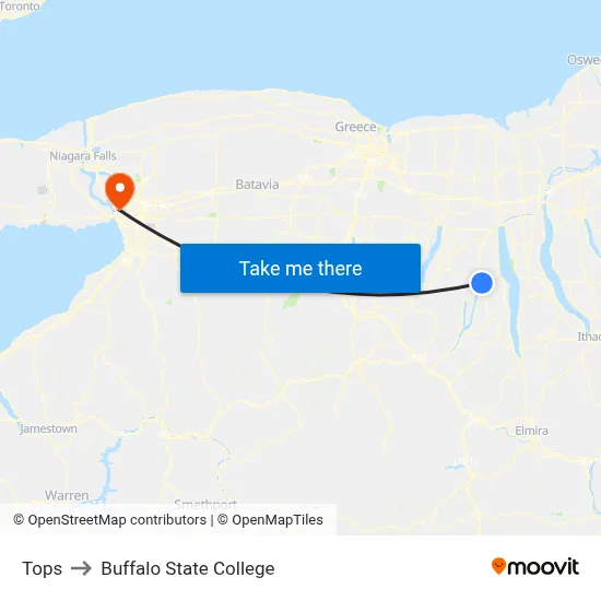 Tops to Buffalo State College map