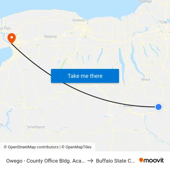 Owego - County Office Bldg. Academy St. to Buffalo State College map