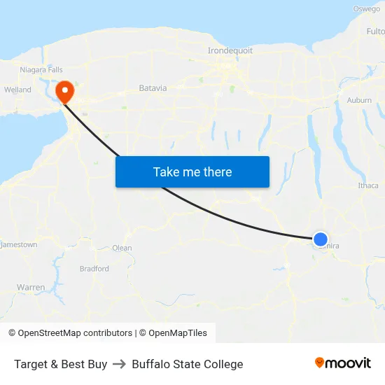 Target & Best Buy to Buffalo State College map