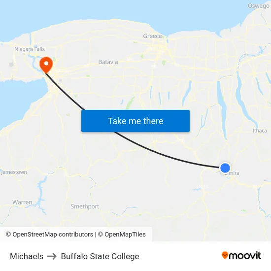 Michaels to Buffalo State College map
