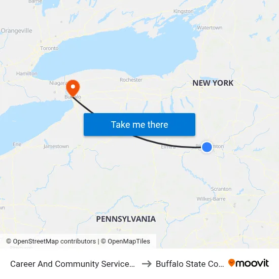 Career And Community Services Center to Buffalo State College map