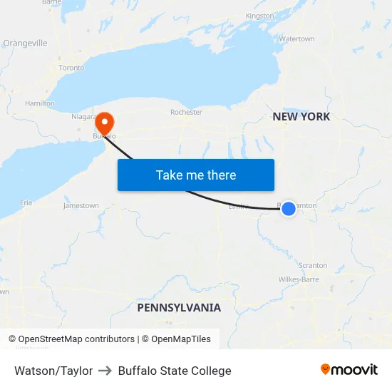 Watson/Taylor to Buffalo State College map