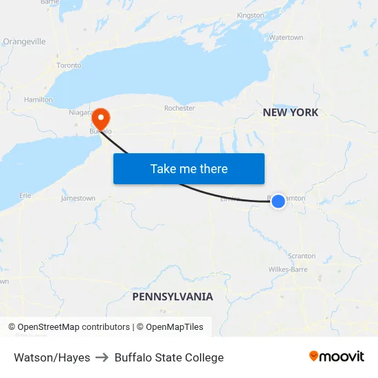Watson/Hayes to Buffalo State College map