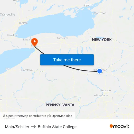 Main/Schiller to Buffalo State College map