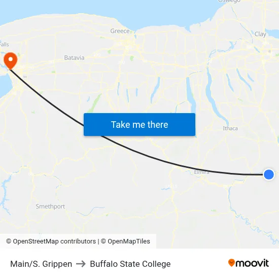 Main/S. Grippen to Buffalo State College map