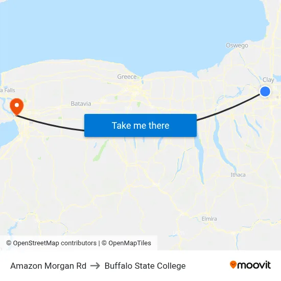 Amazon Morgan Rd to Buffalo State College map