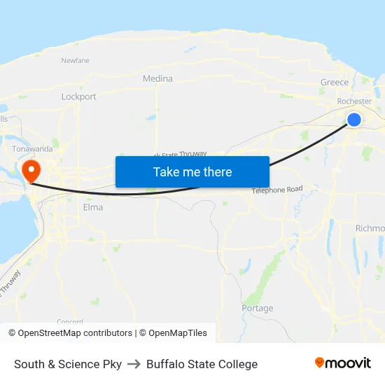 South & Science Pky to Buffalo State College map