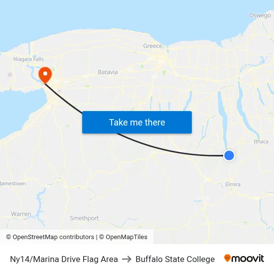 Ny14/Marina Drive Flag Area to Buffalo State College map