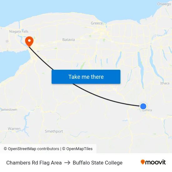 Chambers Rd Flag Area to Buffalo State College map