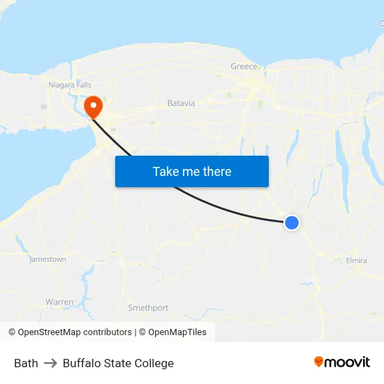 Bath to Buffalo State College map