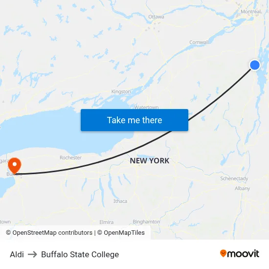 Aldi to Buffalo State College map