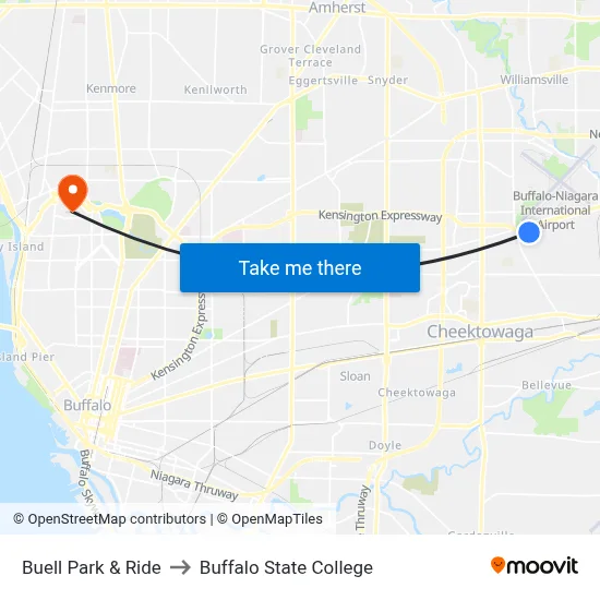 Buell Park & Ride to Buffalo State College map
