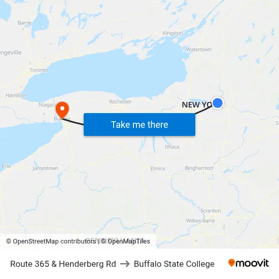 Route 365 & Henderberg Rd to Buffalo State College map
