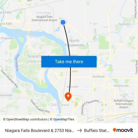 Niagara Falls Boulevard & 2753 Niagara Falls Boulevard to Buffalo State College map
