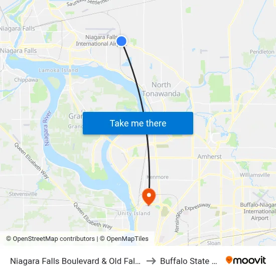 Niagara Falls Boulevard & Old Falls Boulevard to Buffalo State College map