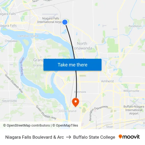 Niagara Falls Boulevard & Arc to Buffalo State College map